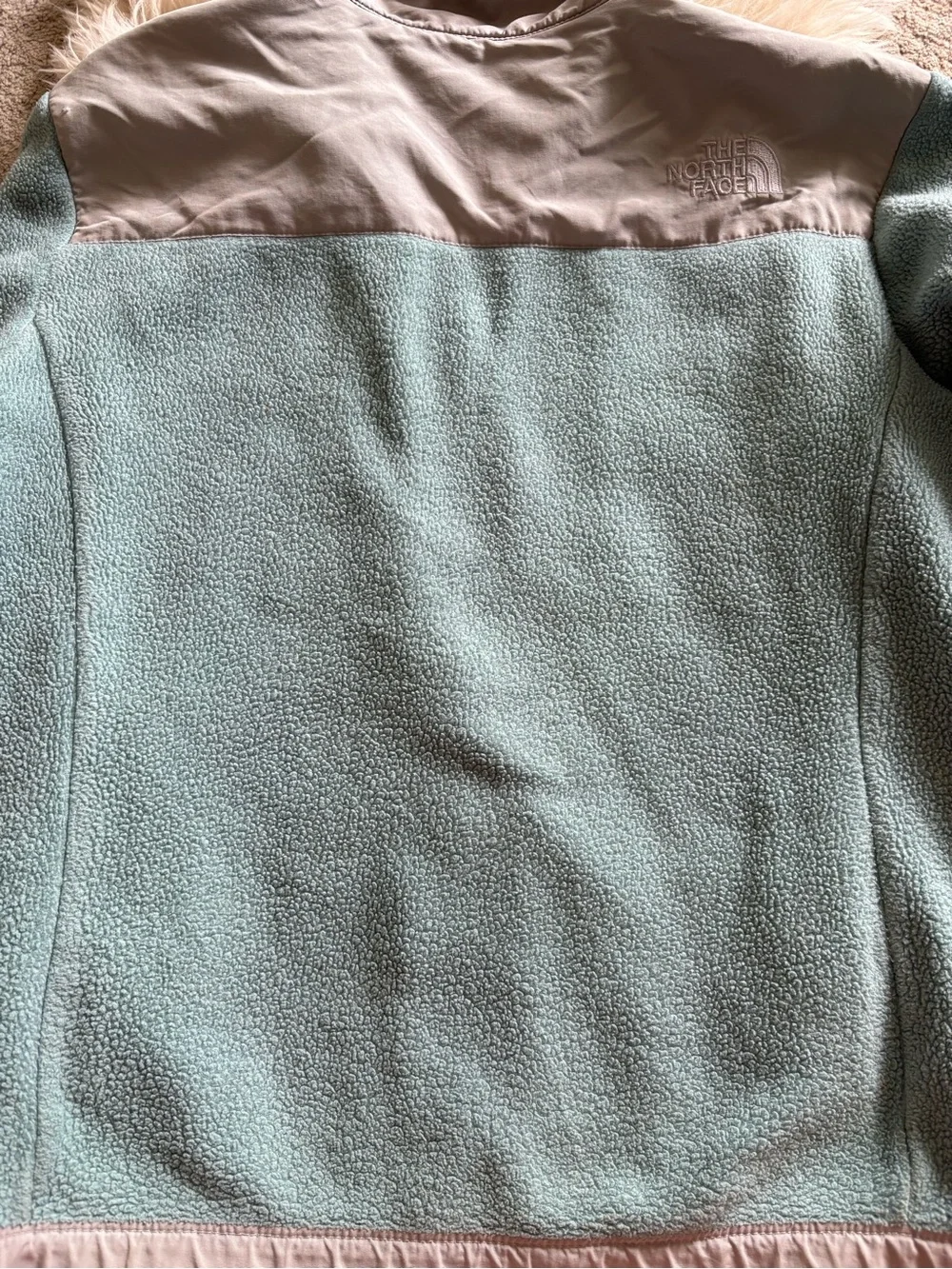The North Face PolarTec Full Zip Fleece Jacket Blue & Gray Girls Medium Kids